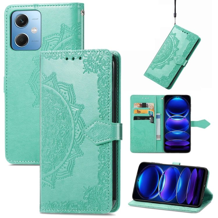 Mandala Flower Embossed Leather Phone Case, For Xiaomi 13, For Xiaomi Redmi Note 12 5G, For Xiaomi Redmi Note 12 Pro 5G, For Xiaomi Redmi Note 12 Pro+ China, For Xiaomi 13 Pro, For Xiaomi Redmi Note 12 Discovery, For Xiaomi Redmi Note 12 Explorer