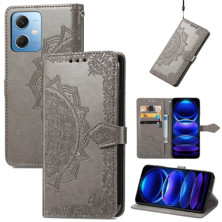 Mandala Flower Embossed Leather Phone Case, For Xiaomi 13, For Xiaomi Redmi Note 12 5G, For Xiaomi Redmi Note 12 Pro 5G, For Xiaomi Redmi Note 12 Pro+ China, For Xiaomi 13 Pro, For Xiaomi Redmi Note 12 Discovery, For Xiaomi Redmi Note 12 Explorer