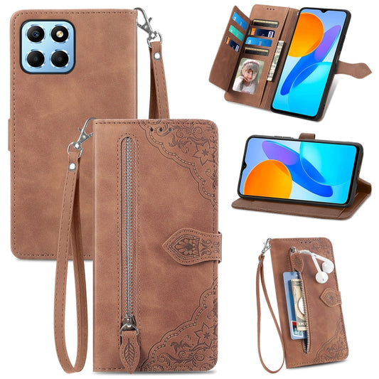 Embossed Flower Shockproof Leather Phone Case, For Honor X8 5G, For OPPO A17, For OPPO Reno8, For Xiaomi Poco M5, For vivo iQOO 10, For vivo T2X 5G, For ZTE Blade A72 4G, For Huawei Mate 50 Pro, For  Samsung Galaxy A32 5G