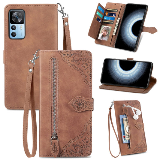 Embossed Flower Shockproof Leather Phone Case, For Xiaomi Redmi K50 Ultra