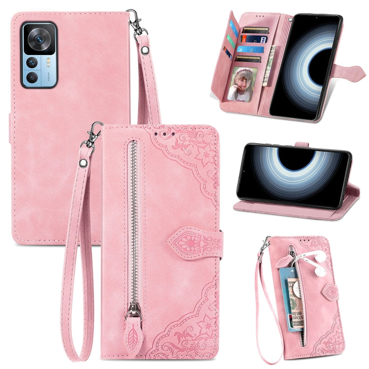 Embossed Flower Shockproof Leather Phone Case, For Xiaomi Redmi K50 Ultra