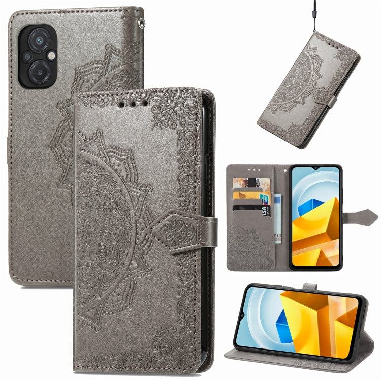 Mandala Flower Embossed Leather Phone Case, For TCL 405, For UMIDIGI A13S, For Xiaomi Poco M5, For ZTE Blade A72 4G, For ZTE Blade V40S, For ZTE Blade V40 Pro, For Xiaomi Redmi A1+, For Huawei Mate 50 Pro