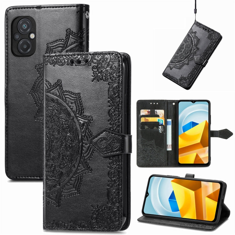 Mandala Flower Embossed Leather Phone Case, For TCL 405, For UMIDIGI A13S, For Xiaomi Poco M5, For ZTE Blade A72 4G, For ZTE Blade V40S, For ZTE Blade V40 Pro, For Xiaomi Redmi A1+, For Huawei Mate 50 Pro