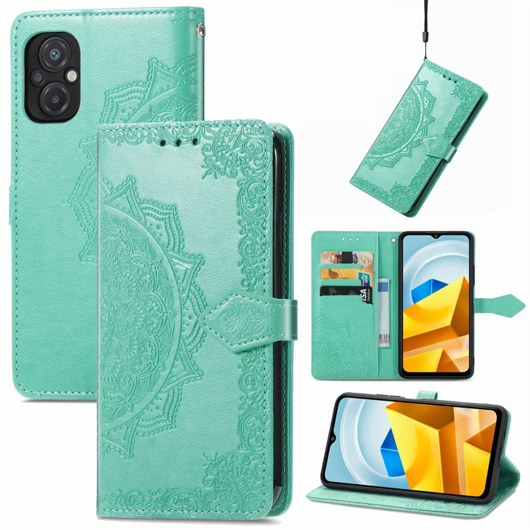 Mandala Flower Embossed Leather Phone Case, For UMIDIGI A13S, For Xiaomi Poco M5, For ZTE Blade A72 4G, For ZTE Blade V40S, For ZTE Blade V40 Pro, For Xiaomi Redmi A1+, For Huawei Mate 50 Pro, For Xiaomi Poco X3 Pro