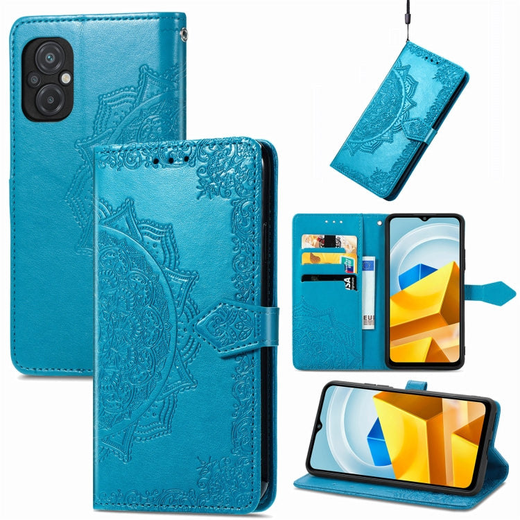 Mandala Flower Embossed Leather Phone Case, For UMIDIGI A13S, For Xiaomi Poco M5, For ZTE Blade A72 4G, For ZTE Blade V40S, For ZTE Blade V40 Pro, For Xiaomi Redmi A1+, For Huawei Mate 50 Pro, For Xiaomi Poco X3 Pro