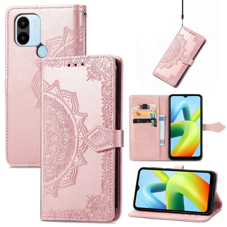 Mandala Flower Embossed Leather Phone Case, For TCL 405, For UMIDIGI A13S, For Xiaomi Poco M5, For ZTE Blade A72 4G, For ZTE Blade V40S, For ZTE Blade V40 Pro, For Xiaomi Redmi A1+, For Huawei Mate 50 Pro
