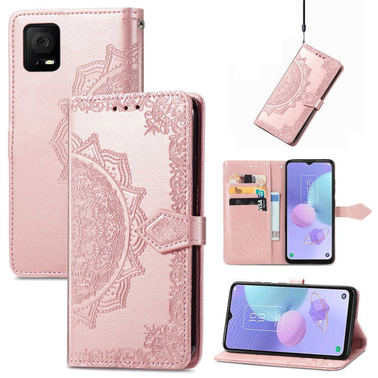 Mandala Flower Embossed Leather Phone Case, For TCL 405, For UMIDIGI A13S, For Xiaomi Poco M5, For ZTE Blade A72 4G, For ZTE Blade V40S, For ZTE Blade V40 Pro, For Xiaomi Redmi A1+, For Huawei Mate 50 Pro
