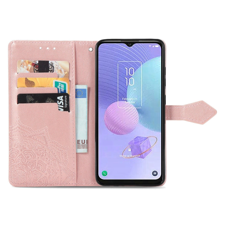 Mandala Flower Embossed Leather Phone Case, For TCL 405, For UMIDIGI A13S, For Xiaomi Poco M5, For ZTE Blade A72 4G, For ZTE Blade V40S, For ZTE Blade V40 Pro, For Xiaomi Redmi A1+, For Huawei Mate 50 Pro