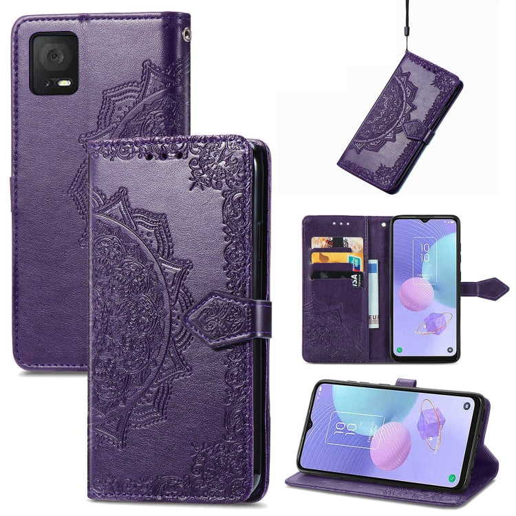 Mandala Flower Embossed Leather Phone Case, For TCL 405, For UMIDIGI A13S, For Xiaomi Poco M5, For ZTE Blade A72 4G, For ZTE Blade V40S, For ZTE Blade V40 Pro, For Xiaomi Redmi A1+, For Huawei Mate 50 Pro