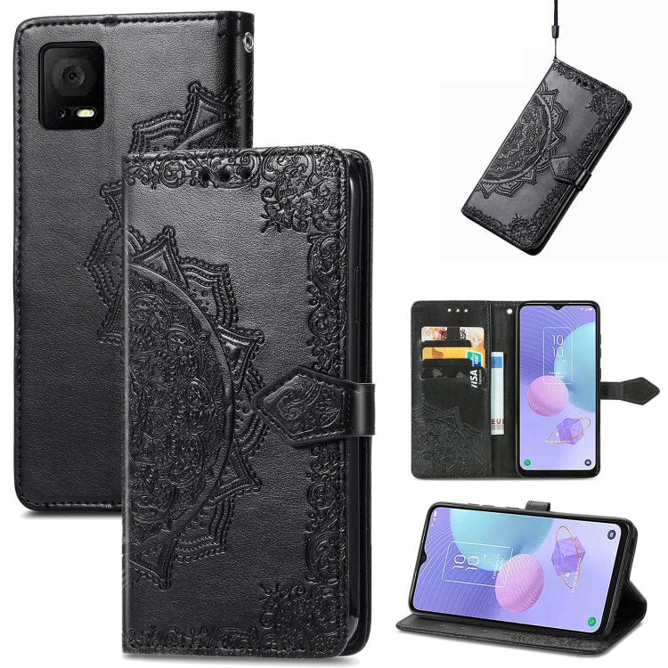 Mandala Flower Embossed Leather Phone Case, For TCL 405, For UMIDIGI A13S, For Xiaomi Poco M5, For ZTE Blade A72 4G, For ZTE Blade V40S, For ZTE Blade V40 Pro, For Xiaomi Redmi A1+, For Huawei Mate 50 Pro
