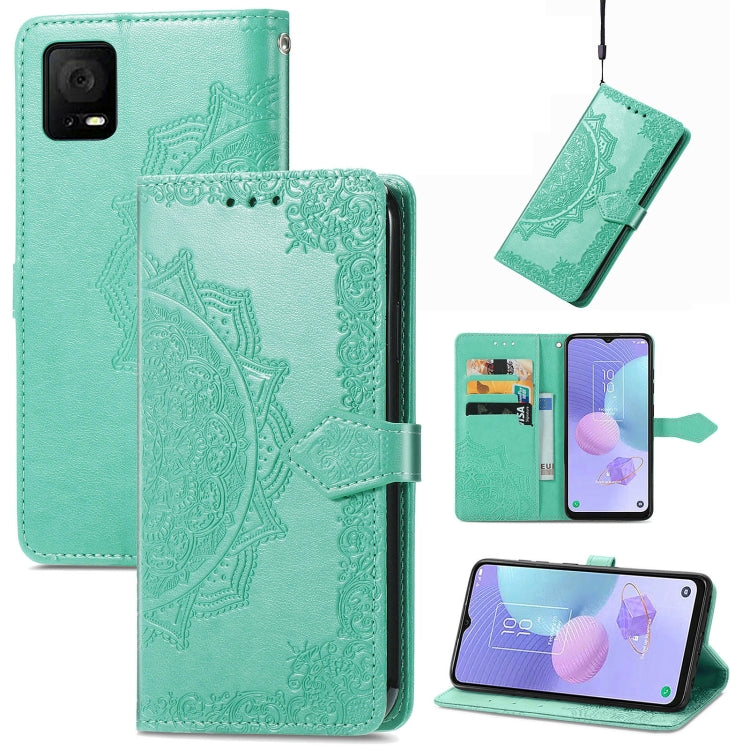 Mandala Flower Embossed Leather Phone Case, For TCL 405, For UMIDIGI A13S, For Xiaomi Poco M5, For ZTE Blade A72 4G, For ZTE Blade V40S, For ZTE Blade V40 Pro, For Xiaomi Redmi A1+, For Huawei Mate 50 Pro