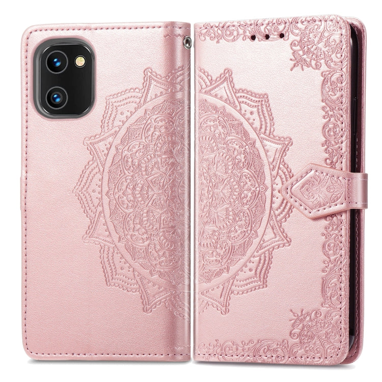 Mandala Flower Embossed Leather Phone Case, For UMIDIGI A13S, For Xiaomi Poco M5, For ZTE Blade A72 4G, For ZTE Blade V40S, For ZTE Blade V40 Pro, For Xiaomi Redmi A1+, For Huawei Mate 50 Pro, For Xiaomi Poco X3 Pro