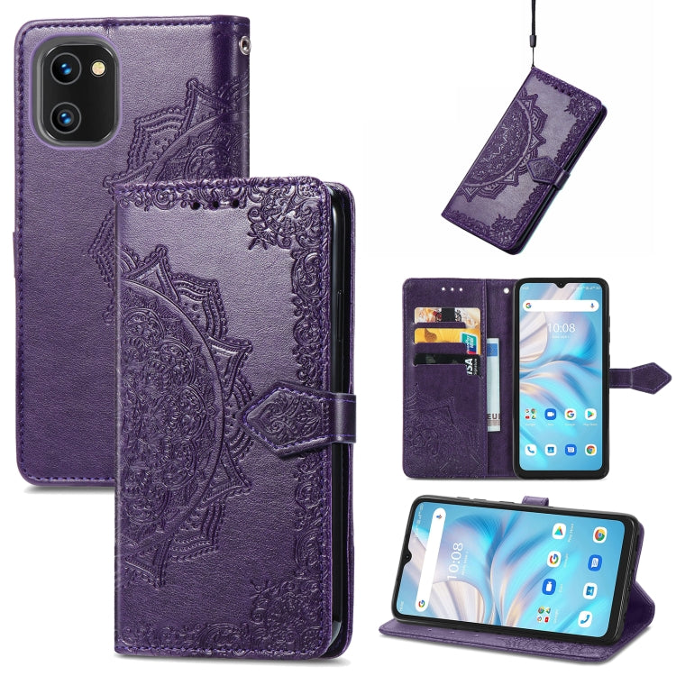 Mandala Flower Embossed Leather Phone Case, For TCL 405, For UMIDIGI A13S, For Xiaomi Poco M5, For ZTE Blade A72 4G, For ZTE Blade V40S, For ZTE Blade V40 Pro, For Xiaomi Redmi A1+, For Huawei Mate 50 Pro