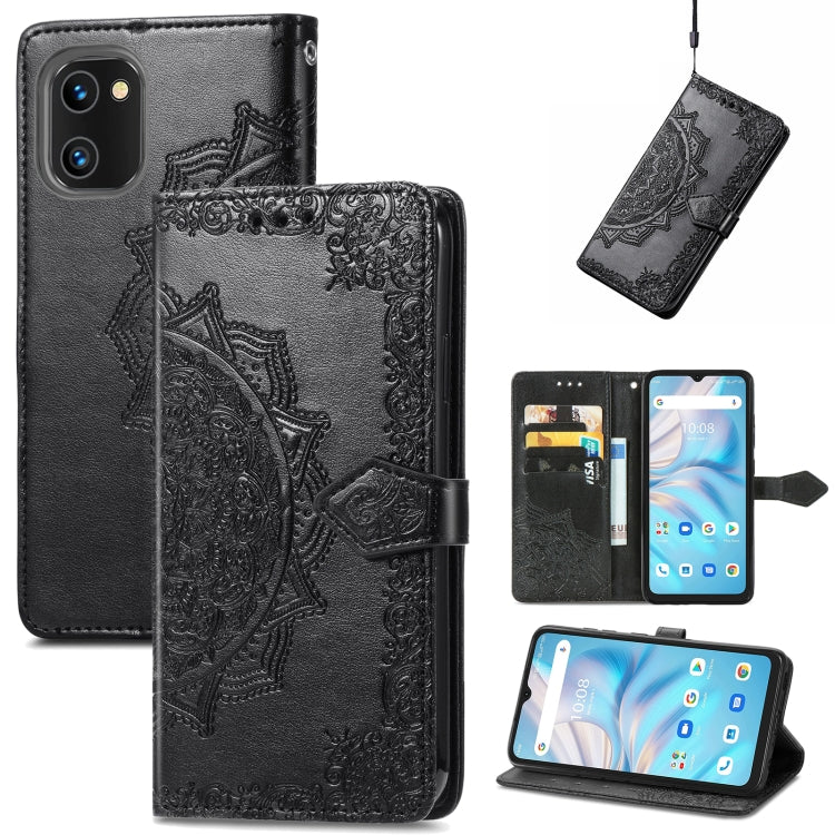 Mandala Flower Embossed Leather Phone Case, For TCL 405, For UMIDIGI A13S, For Xiaomi Poco M5, For ZTE Blade A72 4G, For ZTE Blade V40S, For ZTE Blade V40 Pro, For Xiaomi Redmi A1+, For Huawei Mate 50 Pro