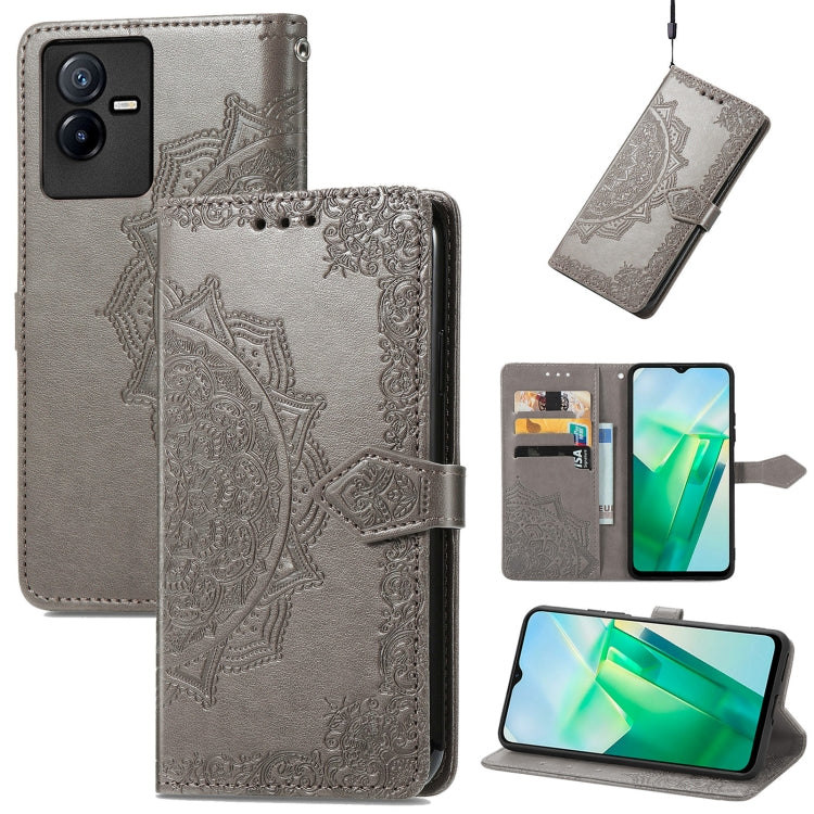 Mandala Flower Embossed Leather Phone Case, For Xiaomi Poco X4 GT, For Xiaomi Redmi Note 10S, For Asus Zenfone 9, For vivo T2X 5G, For vivo V23 5G, For vivo X80 Lite, For vivo X80 Pro