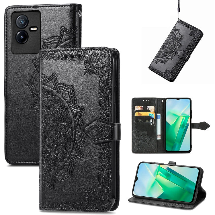Mandala Flower Embossed Leather Phone Case, For Xiaomi Poco X4 GT, For Xiaomi Redmi Note 10S, For Asus Zenfone 9, For vivo T2X 5G, For vivo V23 5G, For vivo X80 Lite, For vivo X80 Pro
