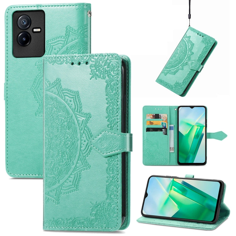 Mandala Flower Embossed Leather Phone Case, For Xiaomi Poco X3 Pro, For Xiaomi Poco X4 GT, For Xiaomi Redmi Note 10S, For Asus Zenfone 9, For vivo T2X 5G, For vivo V23 5G, For vivo X80 Lite, For vivo X80 Pro