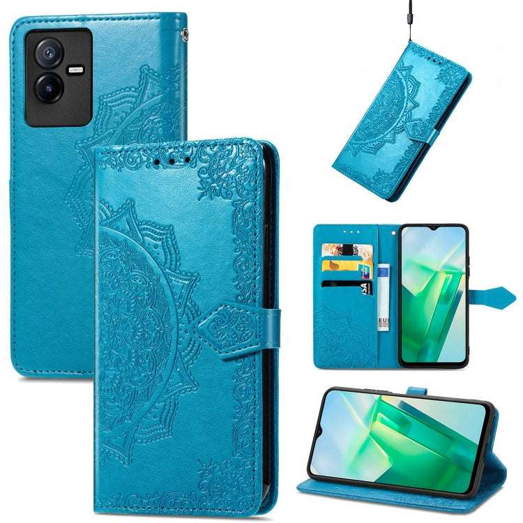 Mandala Flower Embossed Leather Phone Case, For Xiaomi Poco X3 Pro, For Xiaomi Poco X4 GT, For Xiaomi Redmi Note 10S, For Asus Zenfone 9, For vivo T2X 5G, For vivo V23 5G, For vivo X80 Lite, For vivo X80 Pro