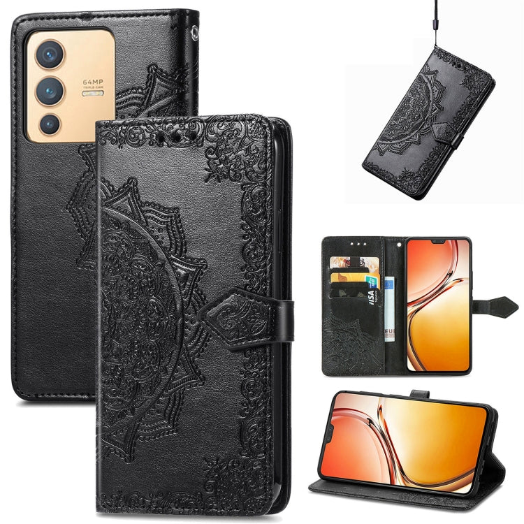 Mandala Flower Embossed Leather Phone Case, For Xiaomi Poco X3 Pro, For Xiaomi Poco X4 GT, For Xiaomi Redmi Note 10S, For Asus Zenfone 9, For vivo T2X 5G, For vivo V23 5G, For vivo X80 Lite, For vivo X80 Pro