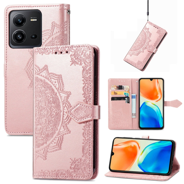 Mandala Flower Embossed Leather Phone Case, For Xiaomi Poco X3 Pro, For Xiaomi Poco X4 GT, For Xiaomi Redmi Note 10S, For Asus Zenfone 9, For vivo T2X 5G, For vivo V23 5G, For vivo X80 Lite, For vivo X80 Pro