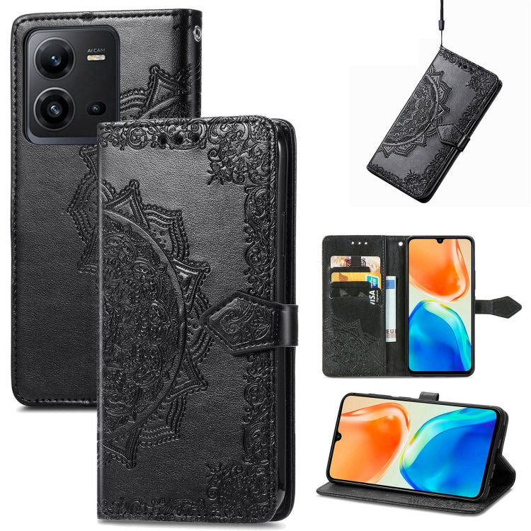Mandala Flower Embossed Leather Phone Case, For Xiaomi Poco X3 Pro, For Xiaomi Poco X4 GT, For Xiaomi Redmi Note 10S, For Asus Zenfone 9, For vivo T2X 5G, For vivo V23 5G, For vivo X80 Lite, For vivo X80 Pro