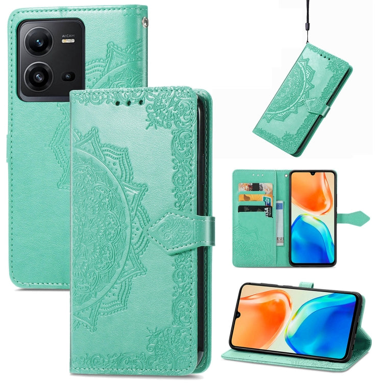 Mandala Flower Embossed Leather Phone Case, For Xiaomi Poco X3 Pro, For Xiaomi Poco X4 GT, For Xiaomi Redmi Note 10S, For Asus Zenfone 9, For vivo T2X 5G, For vivo V23 5G, For vivo X80 Lite, For vivo X80 Pro