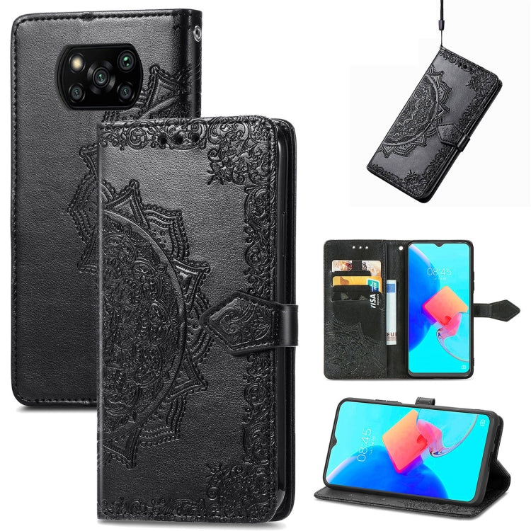 Mandala Flower Embossed Leather Phone Case, For Xiaomi Poco X3 Pro, For Xiaomi Poco X4 GT, For Xiaomi Redmi Note 10S, For Asus Zenfone 9, For vivo T2X 5G, For vivo V23 5G, For vivo X80 Lite, For vivo X80 Pro