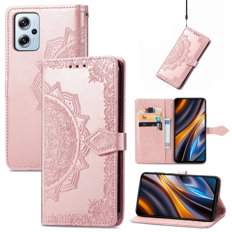 Mandala Flower Embossed Leather Phone Case, For Xiaomi Poco X4 GT, For Xiaomi Redmi Note 10S, For Asus Zenfone 9, For vivo T2X 5G, For vivo V23 5G, For vivo X80 Lite, For vivo X80 Pro