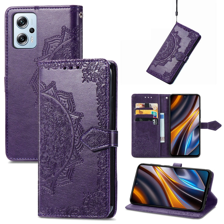 Mandala Flower Embossed Leather Phone Case, For Xiaomi Poco X4 GT, For Xiaomi Redmi Note 10S, For Asus Zenfone 9, For vivo T2X 5G, For vivo V23 5G, For vivo X80 Lite, For vivo X80 Pro