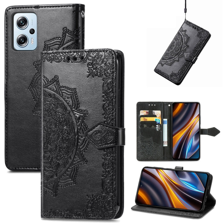 Mandala Flower Embossed Leather Phone Case, For Xiaomi Poco X4 GT, For Xiaomi Redmi Note 10S, For Asus Zenfone 9, For vivo T2X 5G, For vivo V23 5G, For vivo X80 Lite, For vivo X80 Pro