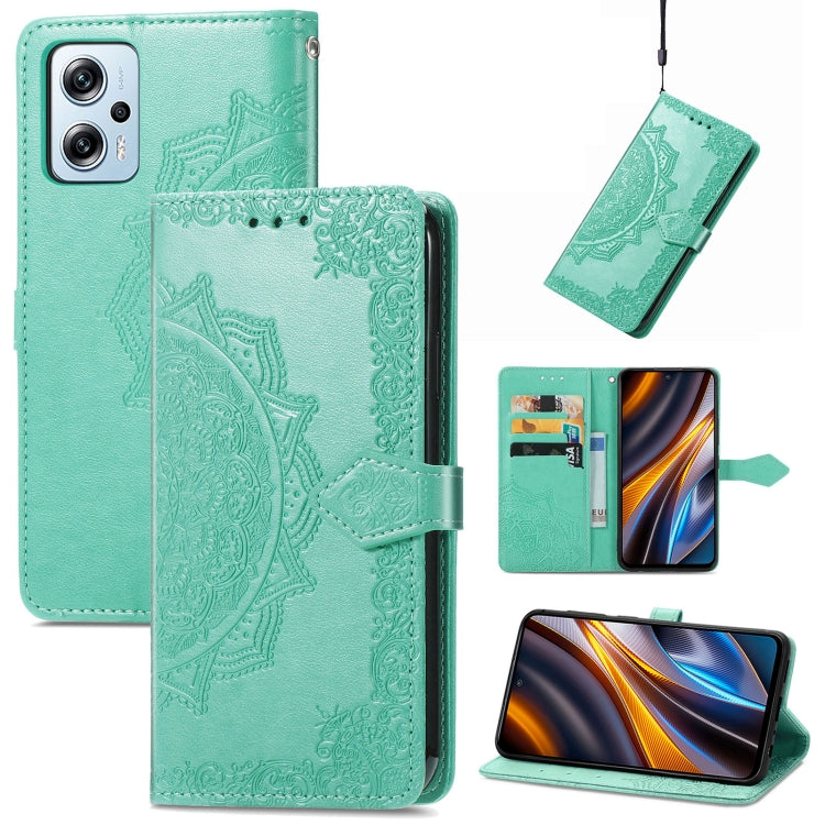 Mandala Flower Embossed Leather Phone Case, For Xiaomi Poco X4 GT, For Xiaomi Redmi Note 10S, For Asus Zenfone 9, For vivo T2X 5G, For vivo V23 5G, For vivo X80 Lite, For vivo X80 Pro