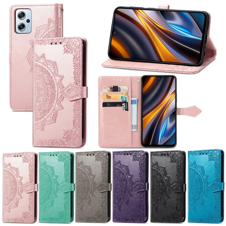 Mandala Flower Embossed Leather Phone Case, For Xiaomi Poco X4 GT, For Xiaomi Redmi Note 10S, For Asus Zenfone 9, For vivo T2X 5G, For vivo V23 5G, For vivo X80 Lite, For vivo X80 Pro