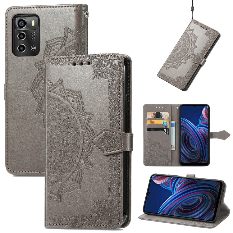 Mandala Flower Embossed Leather Phone Case, For TCL 405, For UMIDIGI A13S, For Xiaomi Poco M5, For ZTE Blade A72 4G, For ZTE Blade V40S, For ZTE Blade V40 Pro, For Xiaomi Redmi A1+, For Huawei Mate 50 Pro
