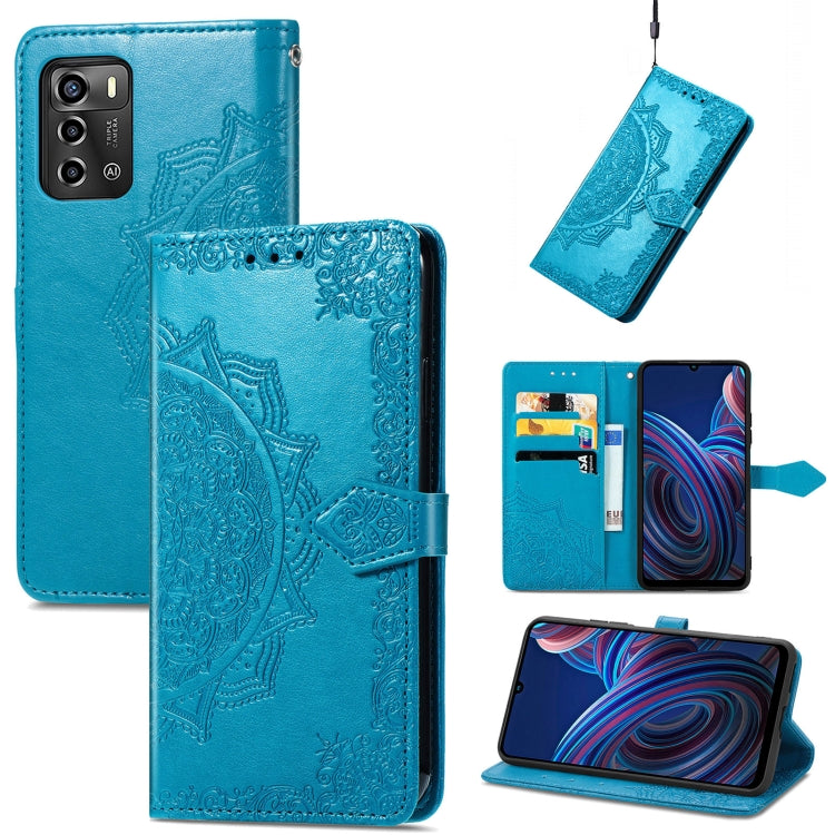 Mandala Flower Embossed Leather Phone Case, For TCL 405, For UMIDIGI A13S, For Xiaomi Poco M5, For ZTE Blade A72 4G, For ZTE Blade V40S, For ZTE Blade V40 Pro, For Xiaomi Redmi A1+, For Huawei Mate 50 Pro