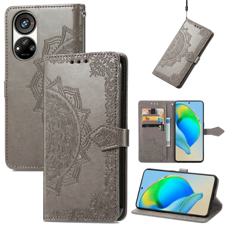 Mandala Flower Embossed Leather Phone Case, For UMIDIGI A13S, For Xiaomi Poco M5, For ZTE Blade A72 4G, For ZTE Blade V40S, For ZTE Blade V40 Pro, For Xiaomi Redmi A1+, For Huawei Mate 50 Pro, For Xiaomi Poco X3 Pro