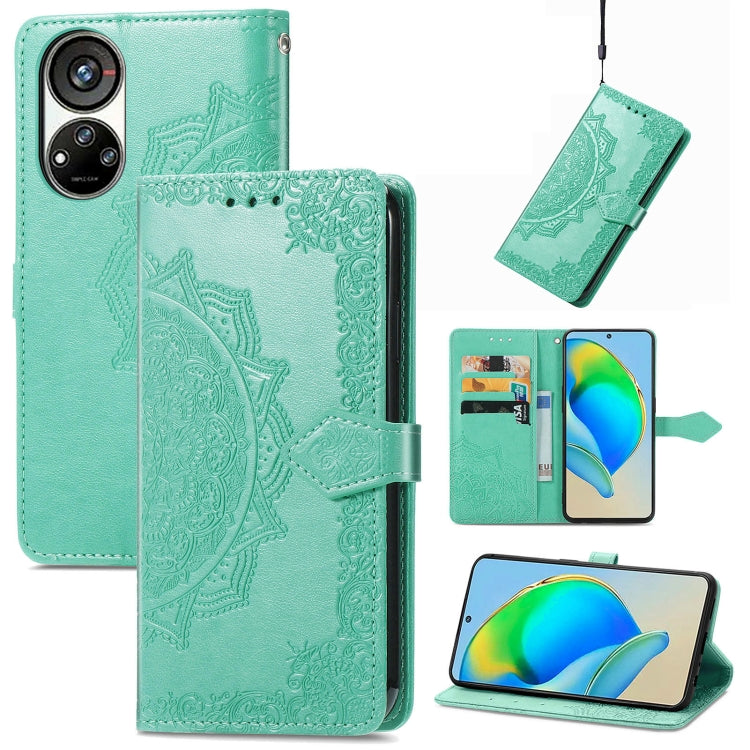 Mandala Flower Embossed Leather Phone Case, For TCL 405, For UMIDIGI A13S, For Xiaomi Poco M5, For ZTE Blade A72 4G, For ZTE Blade V40S, For ZTE Blade V40 Pro, For Xiaomi Redmi A1+, For Huawei Mate 50 Pro