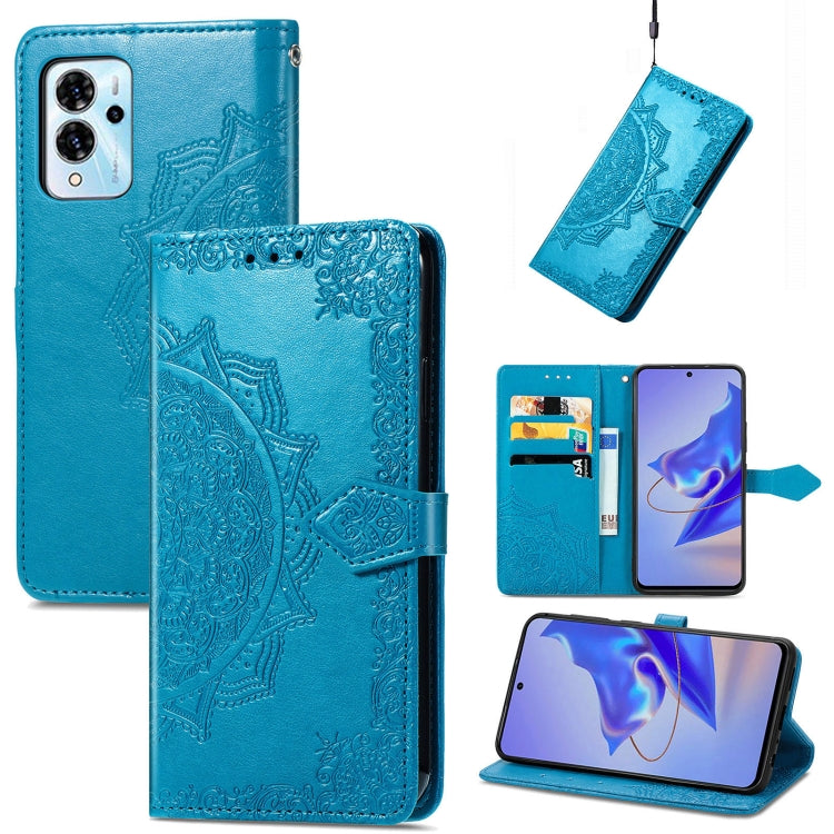 Mandala Flower Embossed Leather Phone Case, For TCL 405, For UMIDIGI A13S, For Xiaomi Poco M5, For ZTE Blade A72 4G, For ZTE Blade V40S, For ZTE Blade V40 Pro, For Xiaomi Redmi A1+, For Huawei Mate 50 Pro