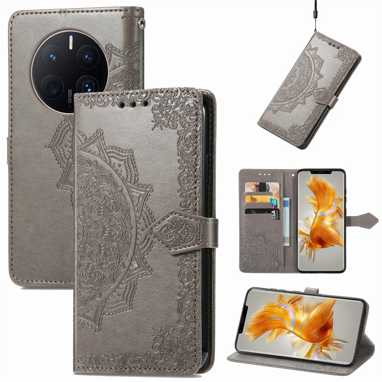 Mandala Flower Embossed Leather Phone Case, For TCL 405, For UMIDIGI A13S, For Xiaomi Poco M5, For ZTE Blade A72 4G, For ZTE Blade V40S, For ZTE Blade V40 Pro, For Xiaomi Redmi A1+, For Huawei Mate 50 Pro