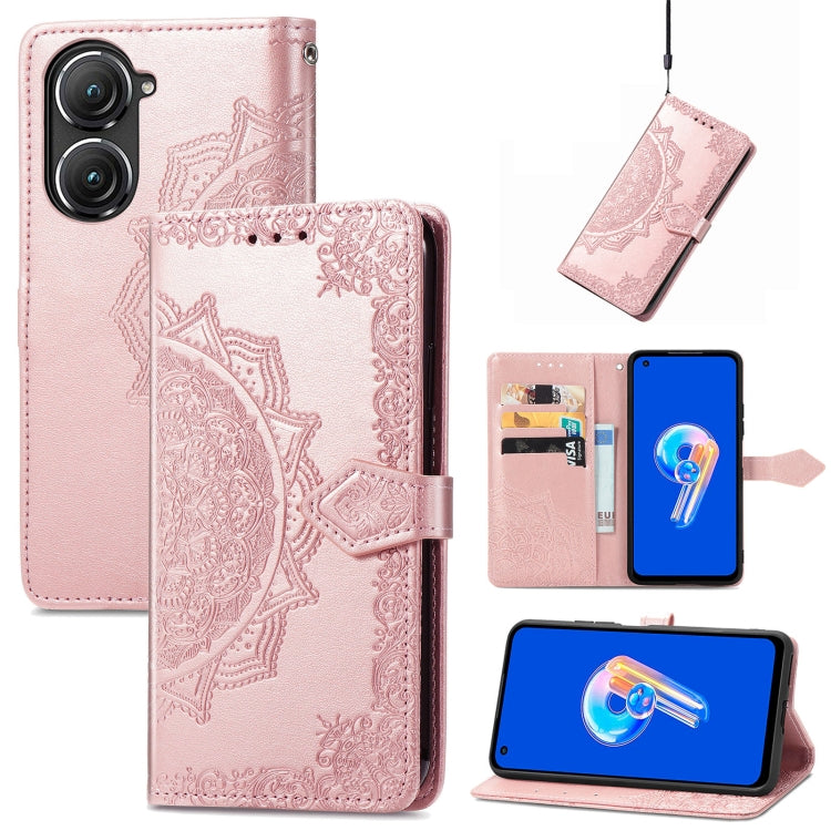 Mandala Flower Embossed Leather Phone Case, For Xiaomi Poco X4 GT, For Xiaomi Redmi Note 10S, For Asus Zenfone 9, For vivo T2X 5G, For vivo V23 5G, For vivo X80 Lite, For vivo X80 Pro