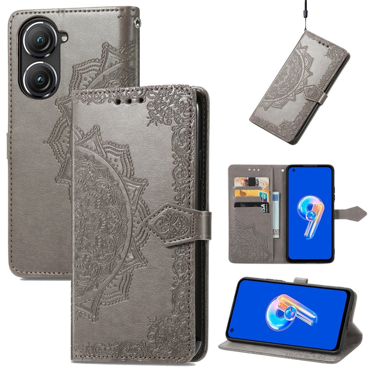 Mandala Flower Embossed Leather Phone Case, For Xiaomi Poco X4 GT, For Xiaomi Redmi Note 10S, For Asus Zenfone 9, For vivo T2X 5G, For vivo V23 5G, For vivo X80 Lite, For vivo X80 Pro