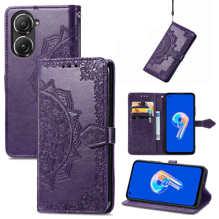 Mandala Flower Embossed Leather Phone Case, For Xiaomi Poco X4 GT, For Xiaomi Redmi Note 10S, For Asus Zenfone 9, For vivo T2X 5G, For vivo V23 5G, For vivo X80 Lite, For vivo X80 Pro