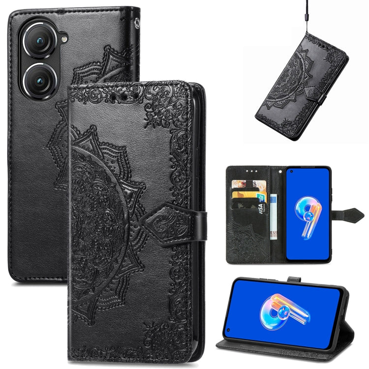 Mandala Flower Embossed Leather Phone Case, For Xiaomi Poco X4 GT, For Xiaomi Redmi Note 10S, For Asus Zenfone 9, For vivo T2X 5G, For vivo V23 5G, For vivo X80 Lite, For vivo X80 Pro
