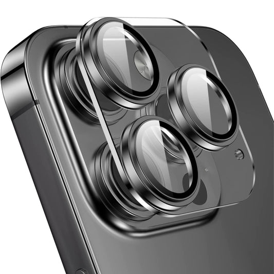 For iPhone 14 Pro / 14 Pro Max ENKAY Hat-Prince 9H Rear Camera Lens Tempered Glass Aluminium Alloy Film