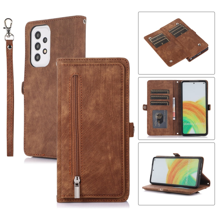 Zipper Card Slot Buckle Wallet Leather Phone Case, For Samsung Galaxy S23 5G, For Samsung Galaxy S23+ 5G, For Samsung Galaxy S23 Ultra 5G, For Samsung Galaxy A14 5G, For Samsung Galaxy A23, For Samsung Galaxy A13 4G / 5G, For Samsung Galaxy A53 5G     ...