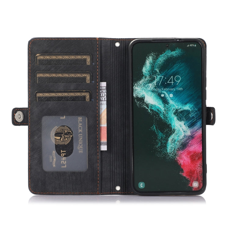 Zipper Card Slot Buckle Wallet Leather Phone Case, For Samsung Galaxy S22 5G, For Samsung Galaxy S22+ 5G, For Samsung Galaxy S22 Ultra 5G, For Samsung Galaxy A12 5G