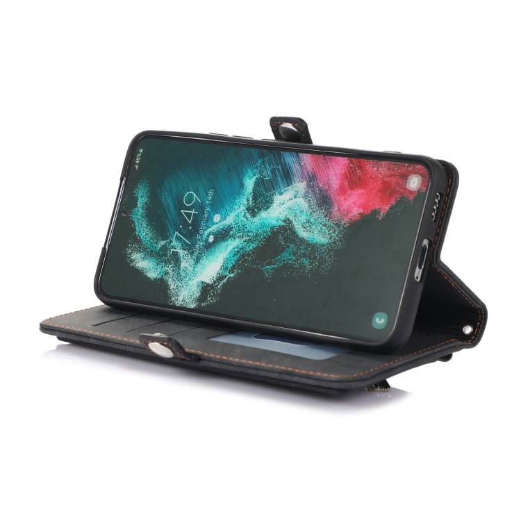 Zipper Card Slot Buckle Wallet Leather Phone Case, For Samsung Galaxy S22 5G, For Samsung Galaxy S22+ 5G, For Samsung Galaxy S22 Ultra 5G, For Samsung Galaxy A12 5G