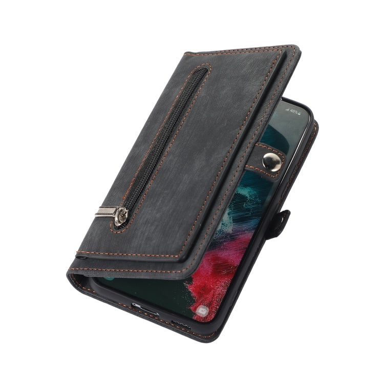 Zipper Card Slot Buckle Wallet Leather Phone Case, For Samsung Galaxy S22 5G, For Samsung Galaxy S22+ 5G, For Samsung Galaxy S22 Ultra 5G, For Samsung Galaxy A12 5G