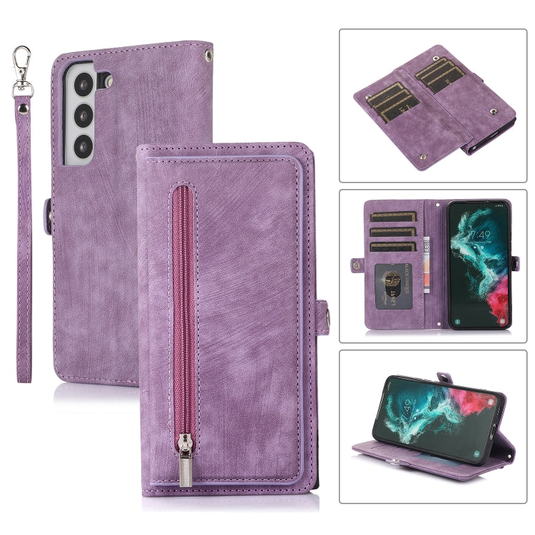 Zipper Card Slot Buckle Wallet Leather Phone Case, For Samsung Galaxy S22 5G, For Samsung Galaxy S22+ 5G, For Samsung Galaxy S22 Ultra 5G, For Samsung Galaxy A12 5G