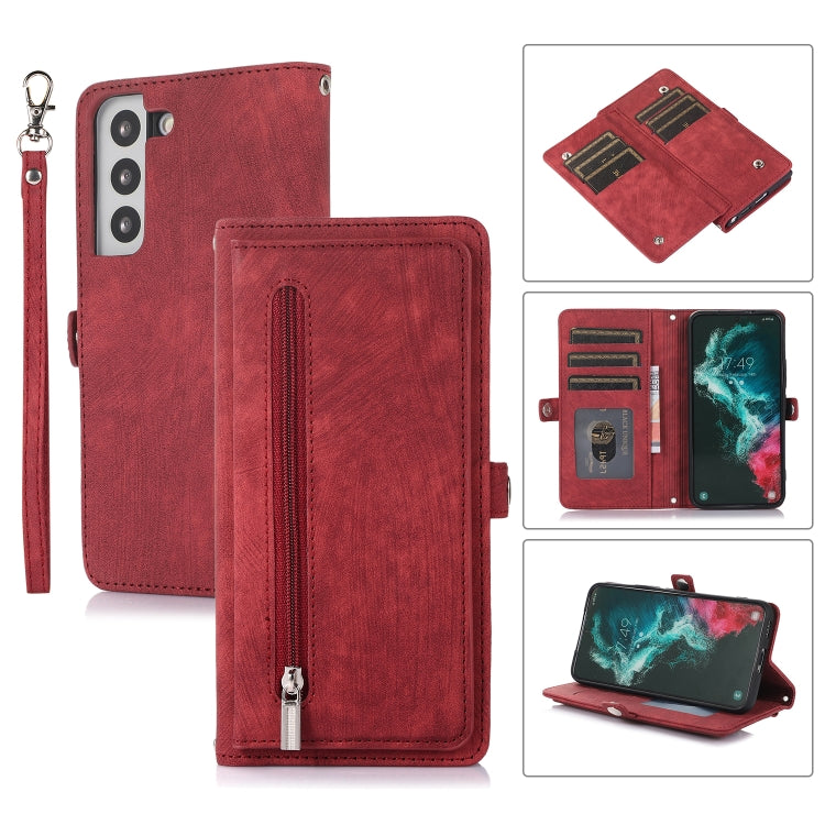 Zipper Card Slot Buckle Wallet Leather Phone Case, For Samsung Galaxy S22 5G, For Samsung Galaxy S22+ 5G, For Samsung Galaxy S22 Ultra 5G, For Samsung Galaxy A12 5G