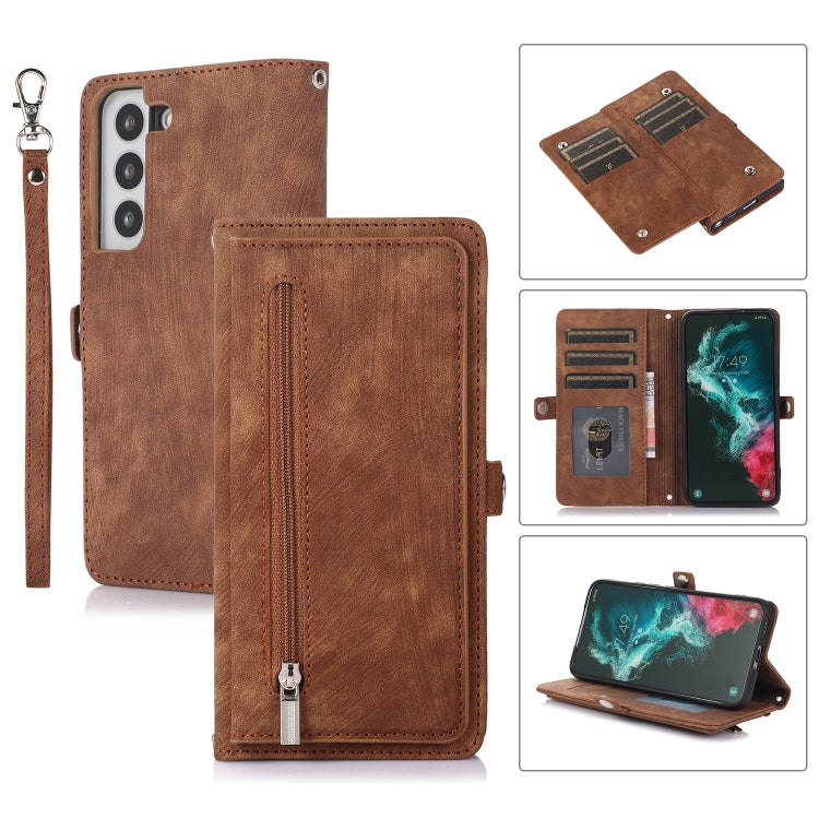 Zipper Card Slot Buckle Wallet Leather Phone Case, For Samsung Galaxy S22 5G, For Samsung Galaxy S22+ 5G, For Samsung Galaxy S22 Ultra 5G, For Samsung Galaxy A12 5G